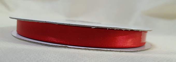 Nastro Doppio Raso Rosso 10mm x 50Mt
