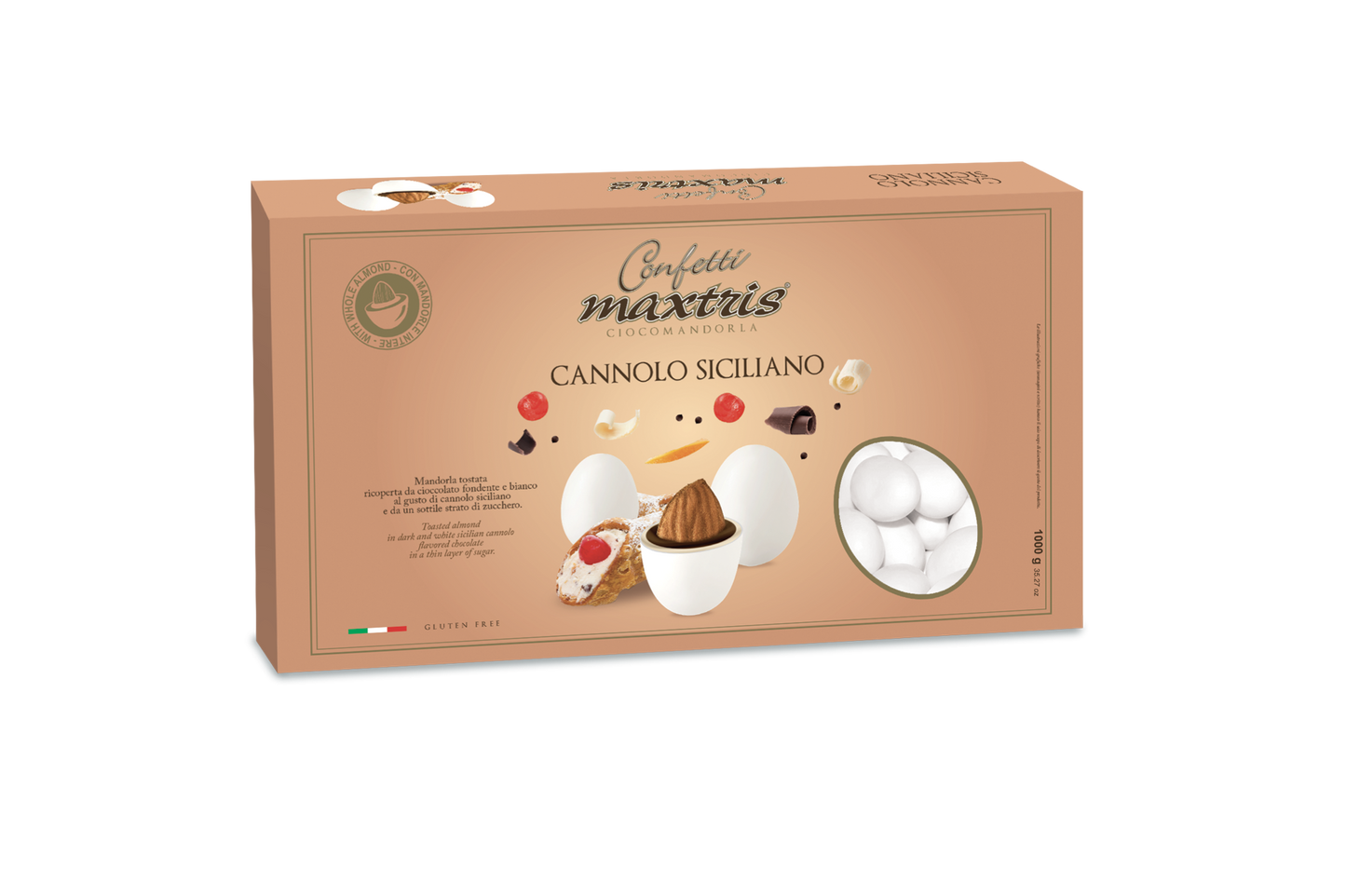 Confetti Maxtris Cannolo Siciliano con mandorla e cioccolato percerimonie