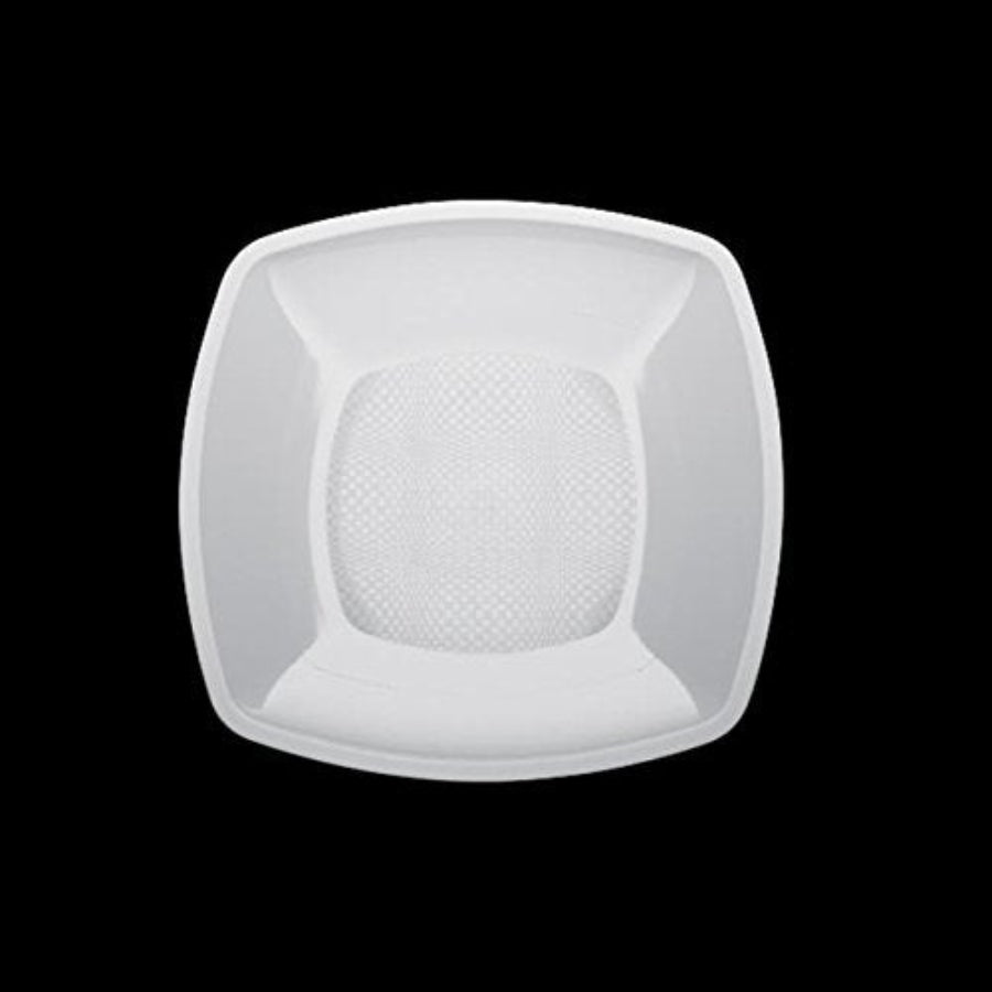 Piatto Piano Quadrato Bianco 23x23cm – Set da 25 pz