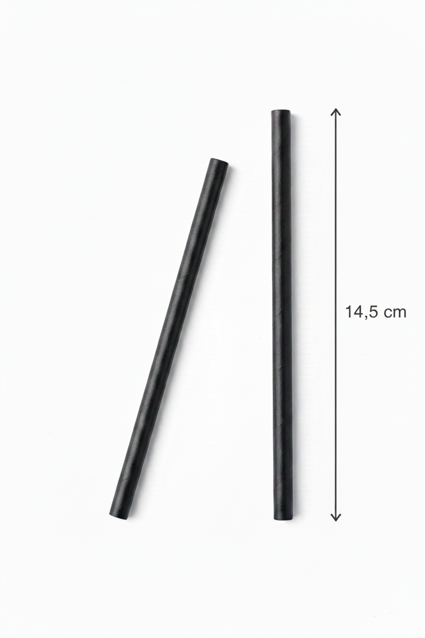 Cannucce Bio Carta Nere 21cm Ø 7mm – 250 pz