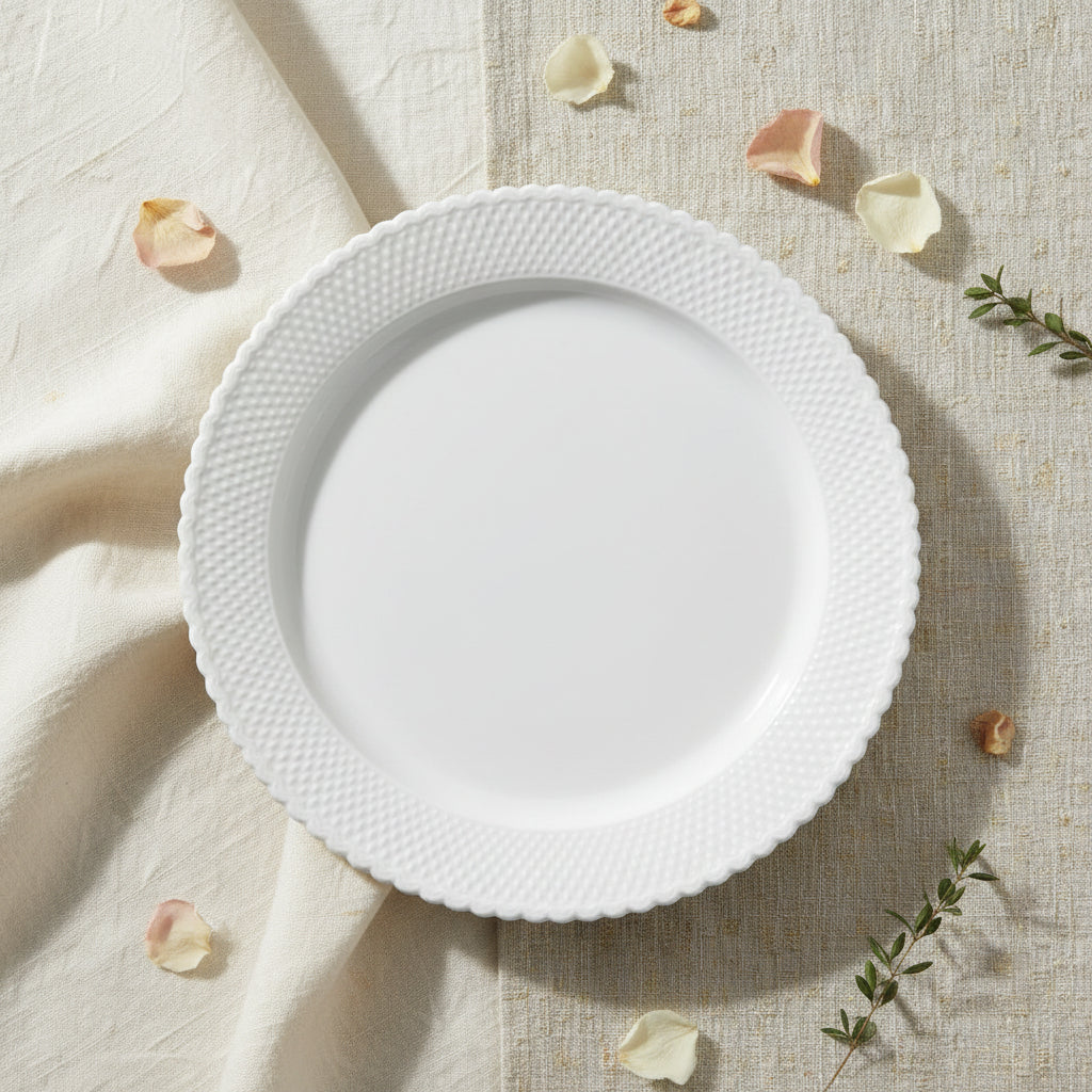 Vassoio Trinato Bianco ø30 cm – 1 pz