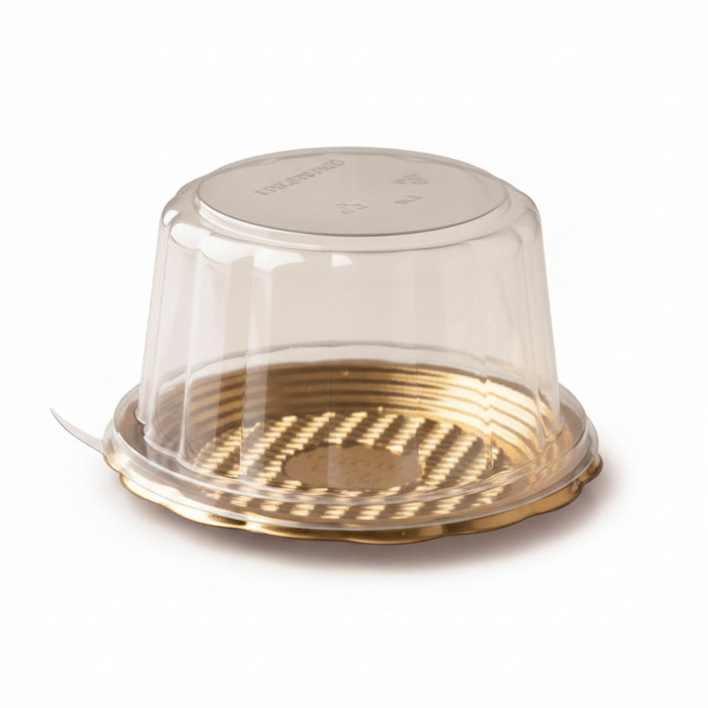Vassoio Tondo Golden Age PET-PET Oro Coprente ⌀15 cm – Confezione da 100 pz