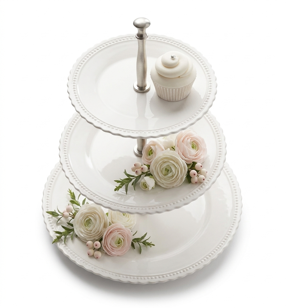 Alzata 3 Piani Bianca – Espositore per Confetti, Bomboniere e Dolci