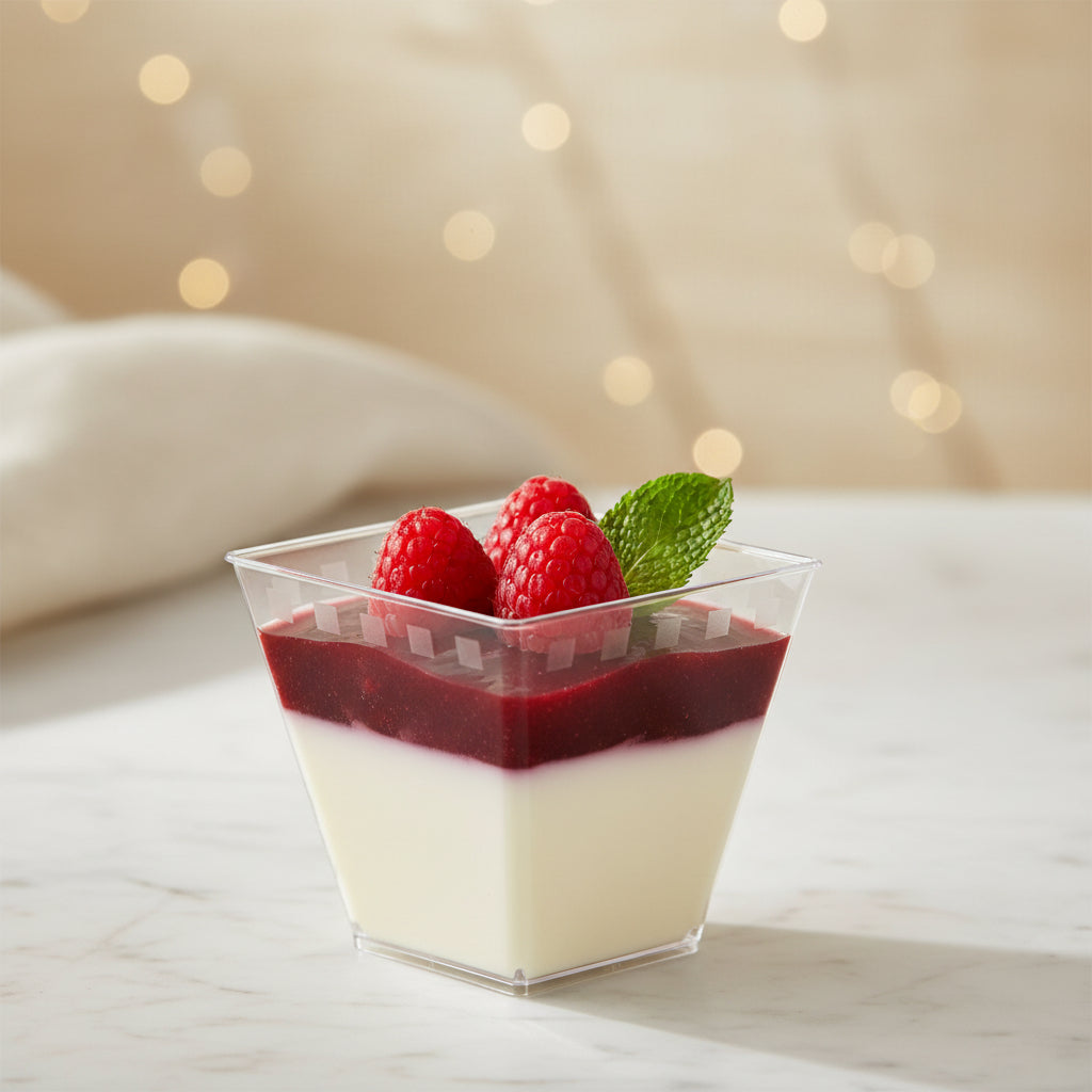 Contenitore Mini Dessert Minerva Trasparente 150cc 6,5x6,5 H6,6 cm – Set da 50