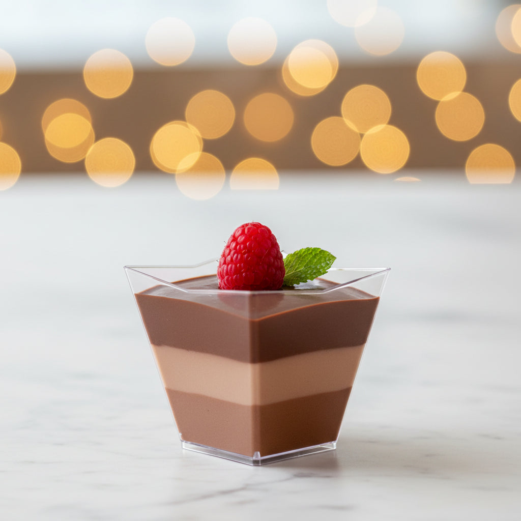 Contenitore Mini Dessert Diamante Trasparente 120cc 6,3x6,3 H6,5 cm – Set da 50
