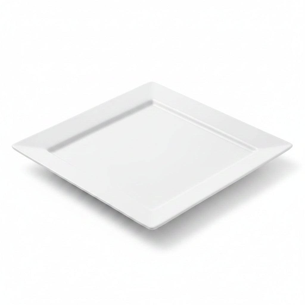 Piatto Quadrato PS Trasparente 23x23 cm – Riutilizzabile – 25 pz