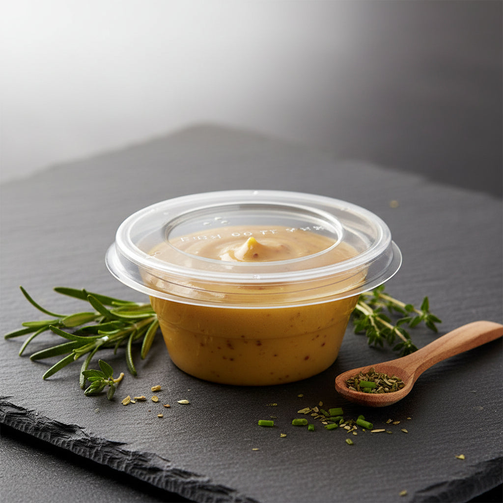 Coppa Salsa con Coperchio 30 cc R-PET Trasparente – 100 pz