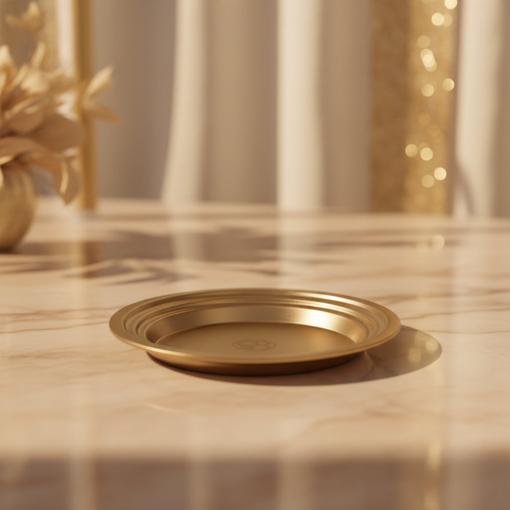 Vassoio Mignon PET Oro Coprente Ø 6,6 cm h 0,9 cm