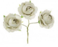 Fiore Artificiale Rosetta Beige 3x10cm - Confezione da 6 Pezzi