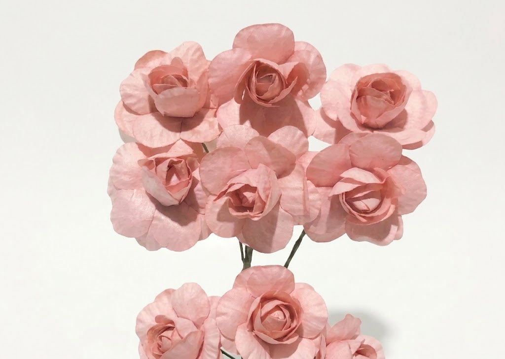 Mazzetto Roselline di Carta Old Pink - Confezione da 6 Pezzi