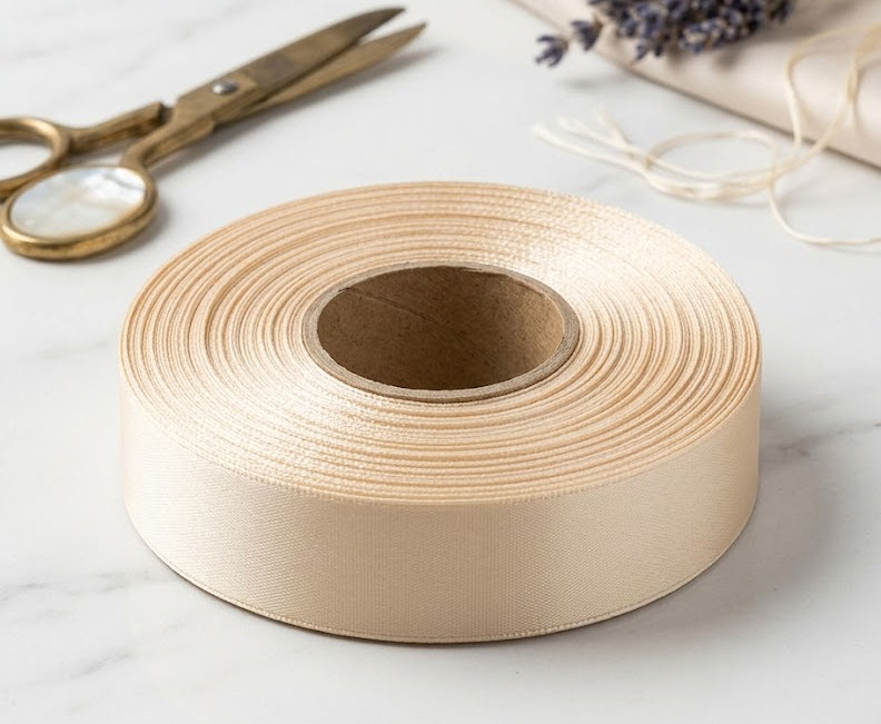 Nastro Doppio Raso Panna 3mm x 50 mt