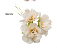 Fiore Artificiale con Pistilli Beige 5x14 cm - Confezione da 6 Pezzi