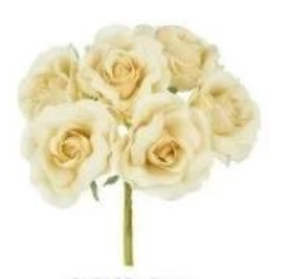 Mazzetto Rose Artificiali Beige - Confezione da 6 Pezzi
