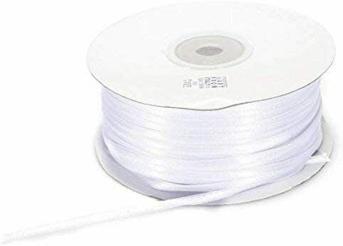 Nastro Doppio Raso Bianco 3mm x 50 mt