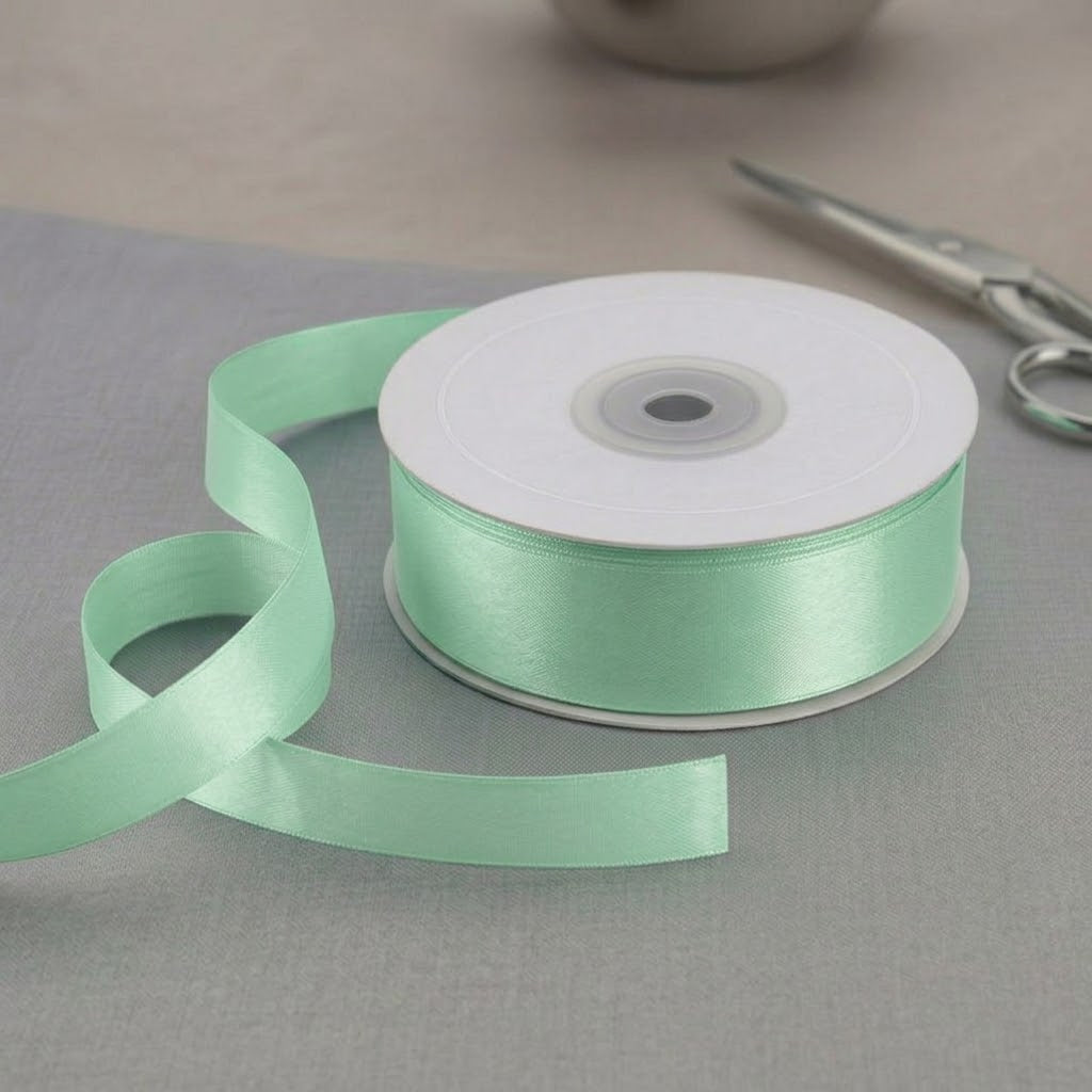 Nastro Doppio Raso Verde Acqua 15mm x 50mt