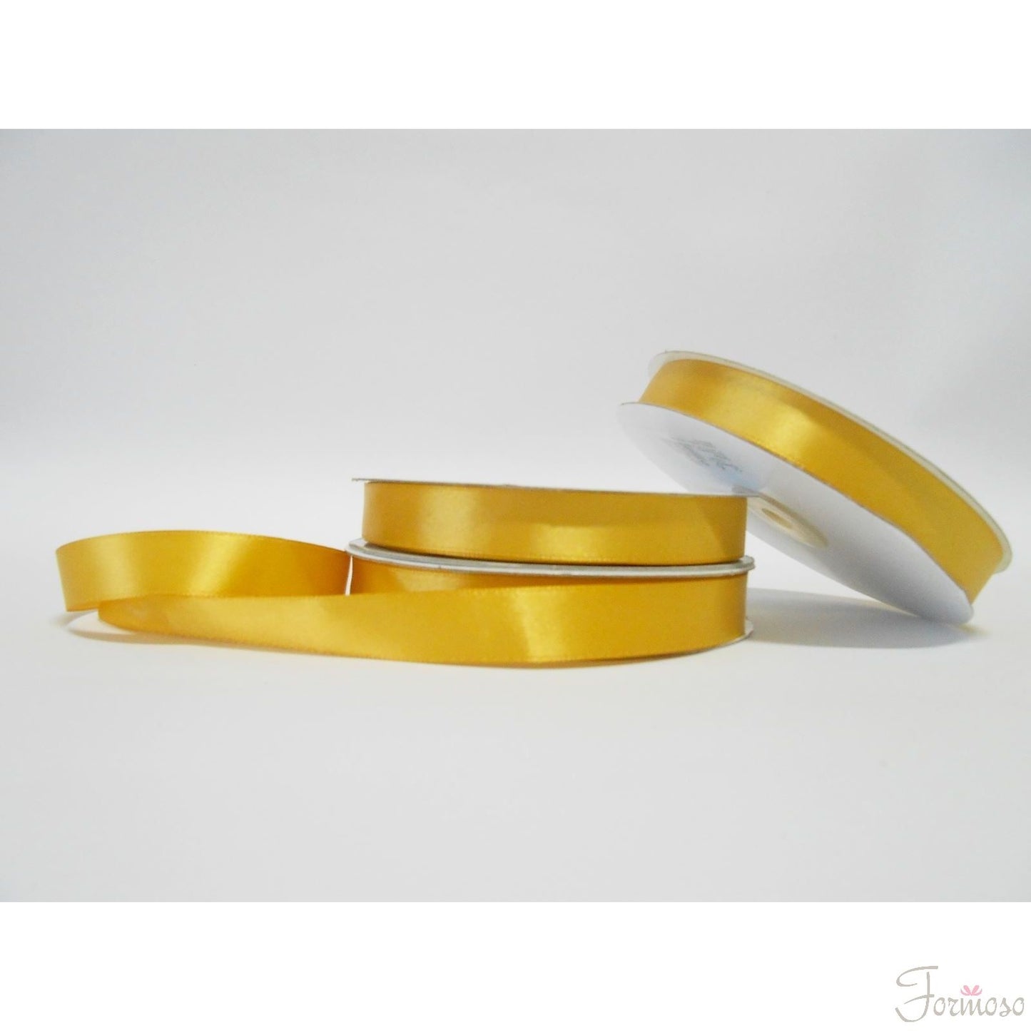 Nastro Doppio Raso Giallo 15mm x 50 mt