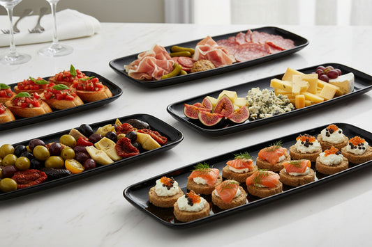 Vassoi Rettangolari Small Neri 35x16 cm in PET – Set da 10 pz