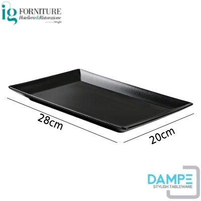 Piatto Rettangolare Large Nero in PP 20x28cm – 20 pz