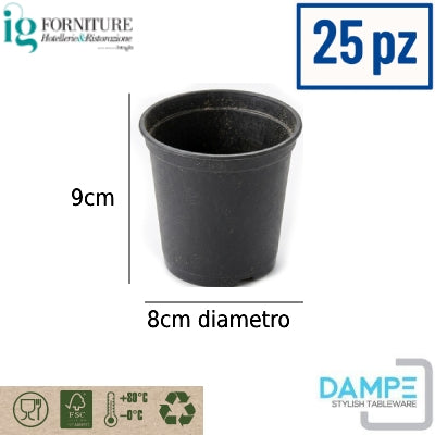 Bicchieri in Carta Nero 8oz – Caldo e Freddo – Confezione 25 pz