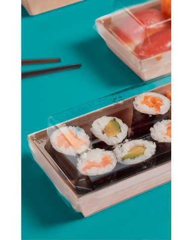 Sushi Box in Bamboo Paper Laminato PE 21,5x7x2,5h cm