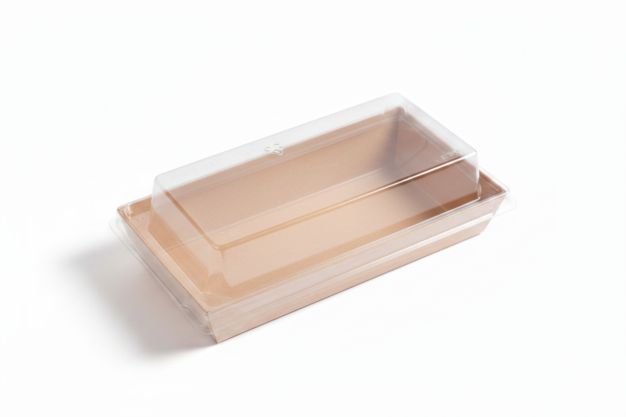 Sushi Box in Bamboo Paper Laminato PE 21,5x7xh2,5cm – Confezione da 25pz