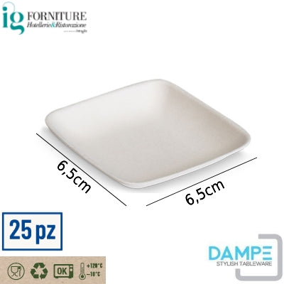 Mini Piattino Quadrato in Pulp – Confezione 25 pz