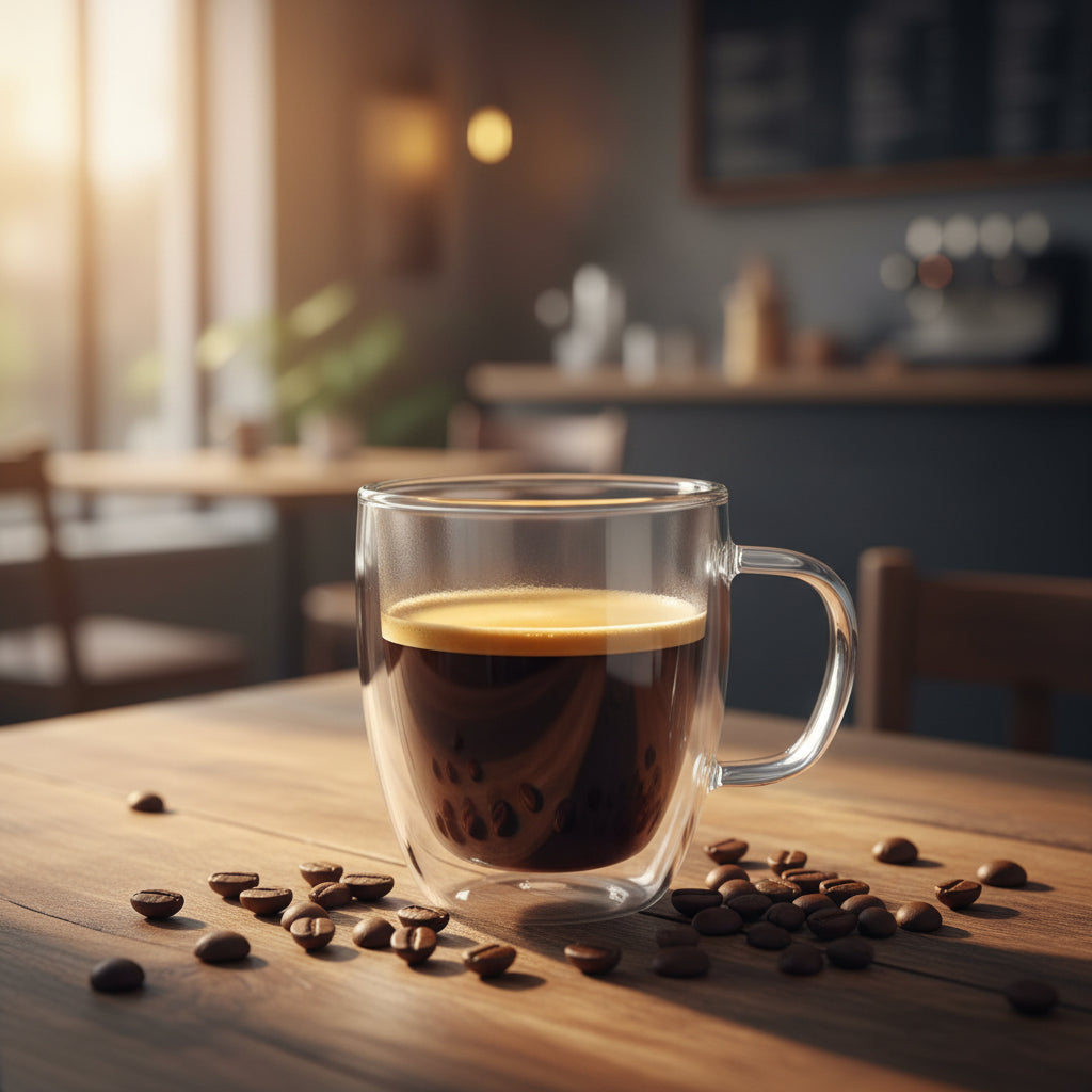 Tazzine Caffè Quadrate con Manico Trasparenti 65ml – Set da 20 pz