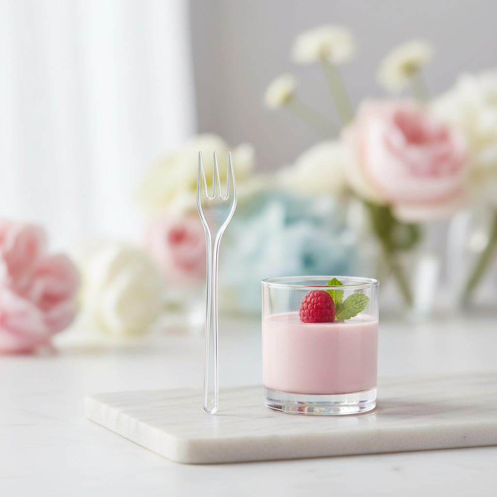 Mini Forchetta PS Trasparente 100 mm – Confezione 50 pz