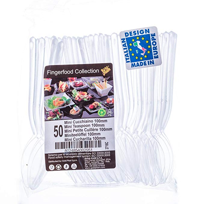 Mini Cucchiaino PS Trasparente 100 mm – Confezione 50 pz