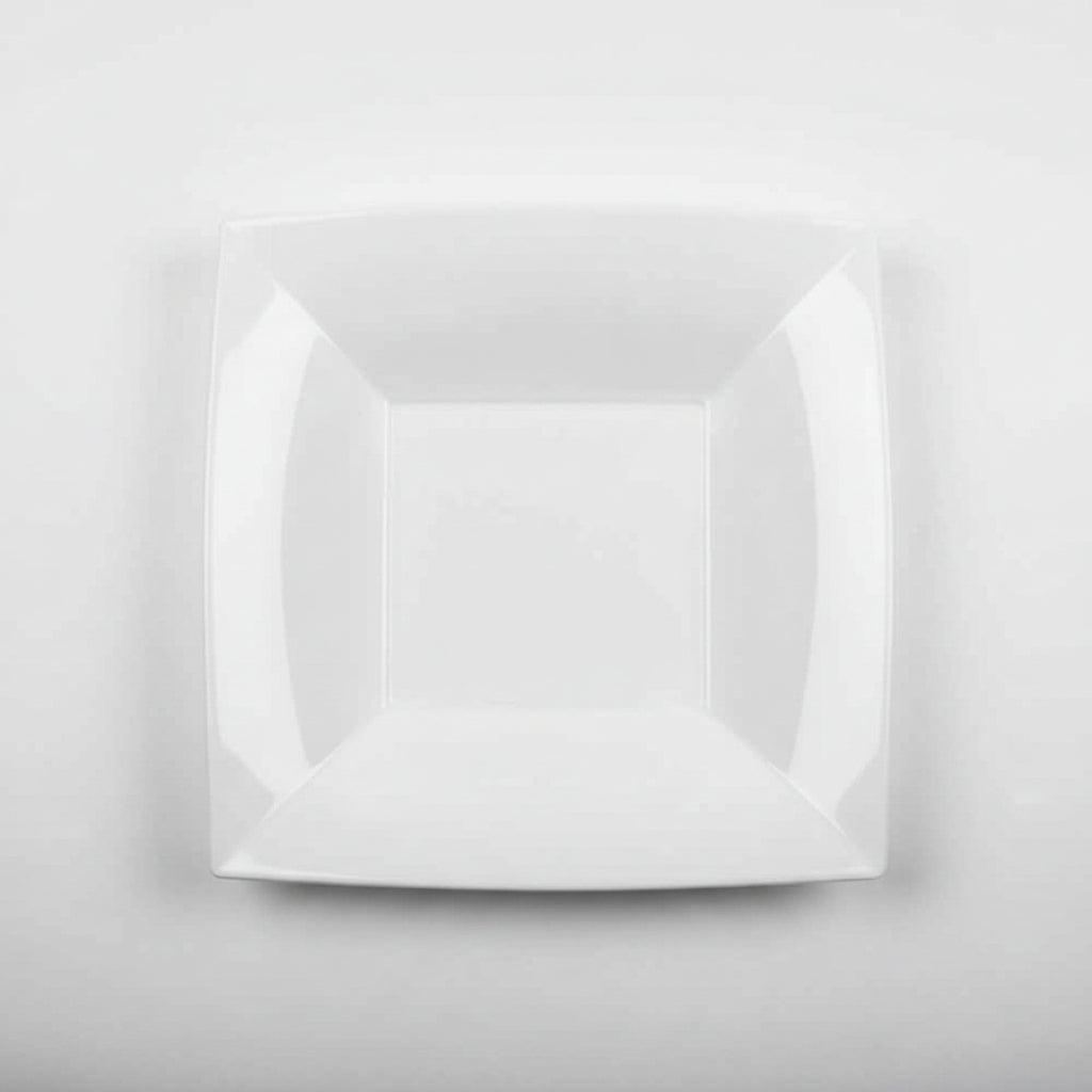 Piatto Dessert Quadrato PP Bianco 18x18cm – Set da 15 pz