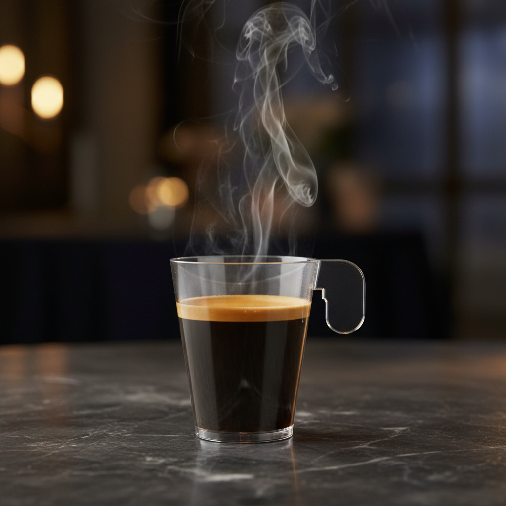 Tazzina Caffè Design Plastica Trasparente 72cc – Set da 12 pz