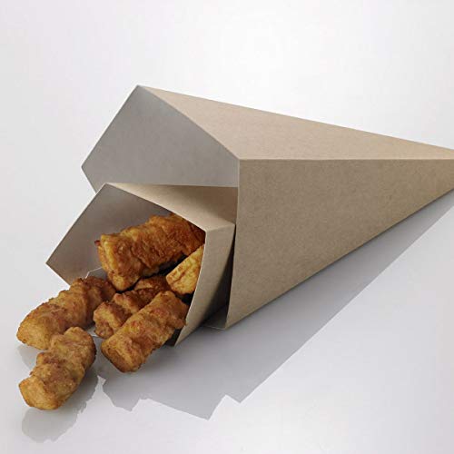 Cono Fritti Kraft Avana/Bianco 7x7cm H17cm – 50 pz