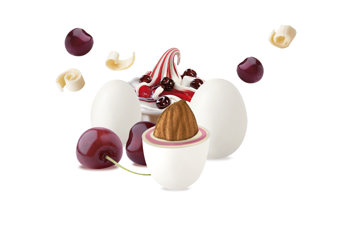Confetti Maxtris Affogato all'Amarena cioccolato per bomboniere matrimonio battesimo (Interno Confetto)