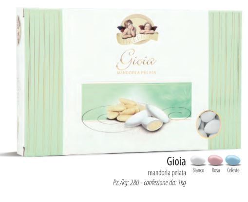 confezione-Confetti Orefice Gioia Mandorla Pelata Celeste 