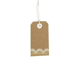Etichetta Tag Natural con Bordo Pizzo