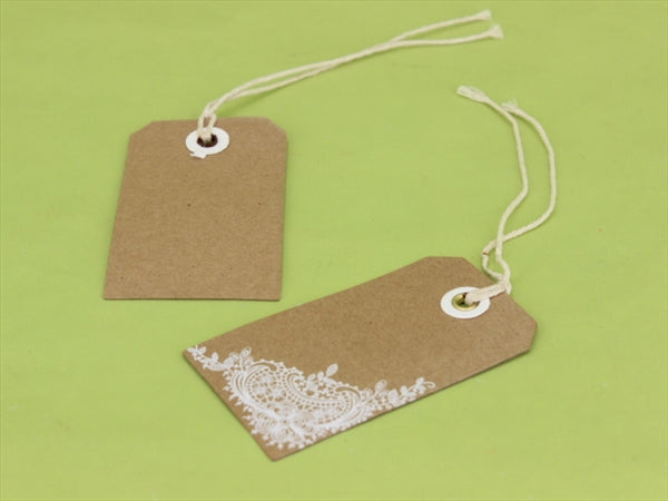 Etichetta Tag Natural con Angoli Pizzo