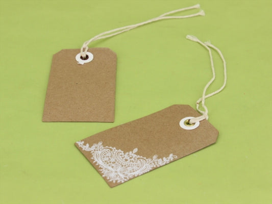 Etichetta Tag Natural con Angoli Pizzo
