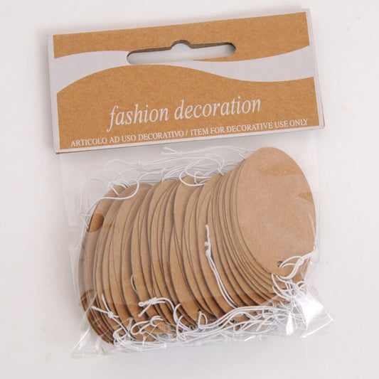 Etichette Ovali Natural con Filo Elastico 