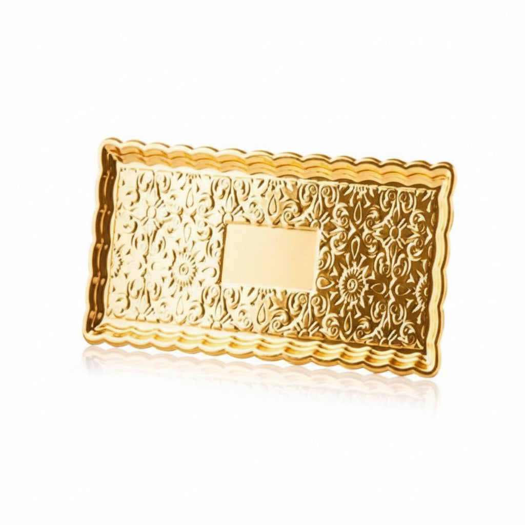 Vassoio Golden Age PET-PET Oro 22x15 cm – Confezione da 25 pz