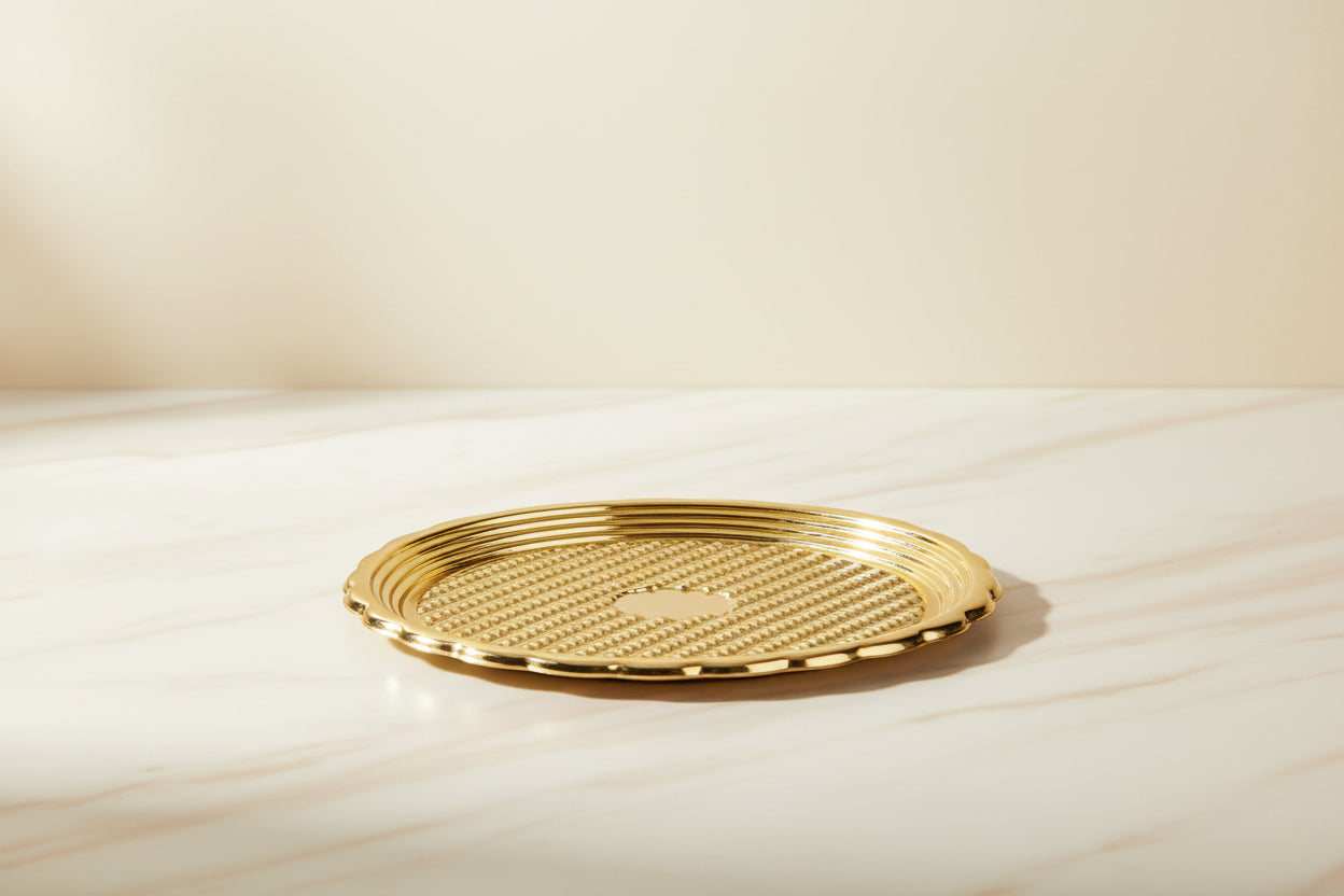 Vassoio Golden Age Oro Coprente Tondo – Ø 28 cm
