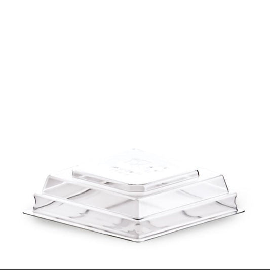 Coperchio Bombato Senza Foro R-PET Trasparente 5,5x5,5 cm – H 1,1 cm – Conf. 50 pz