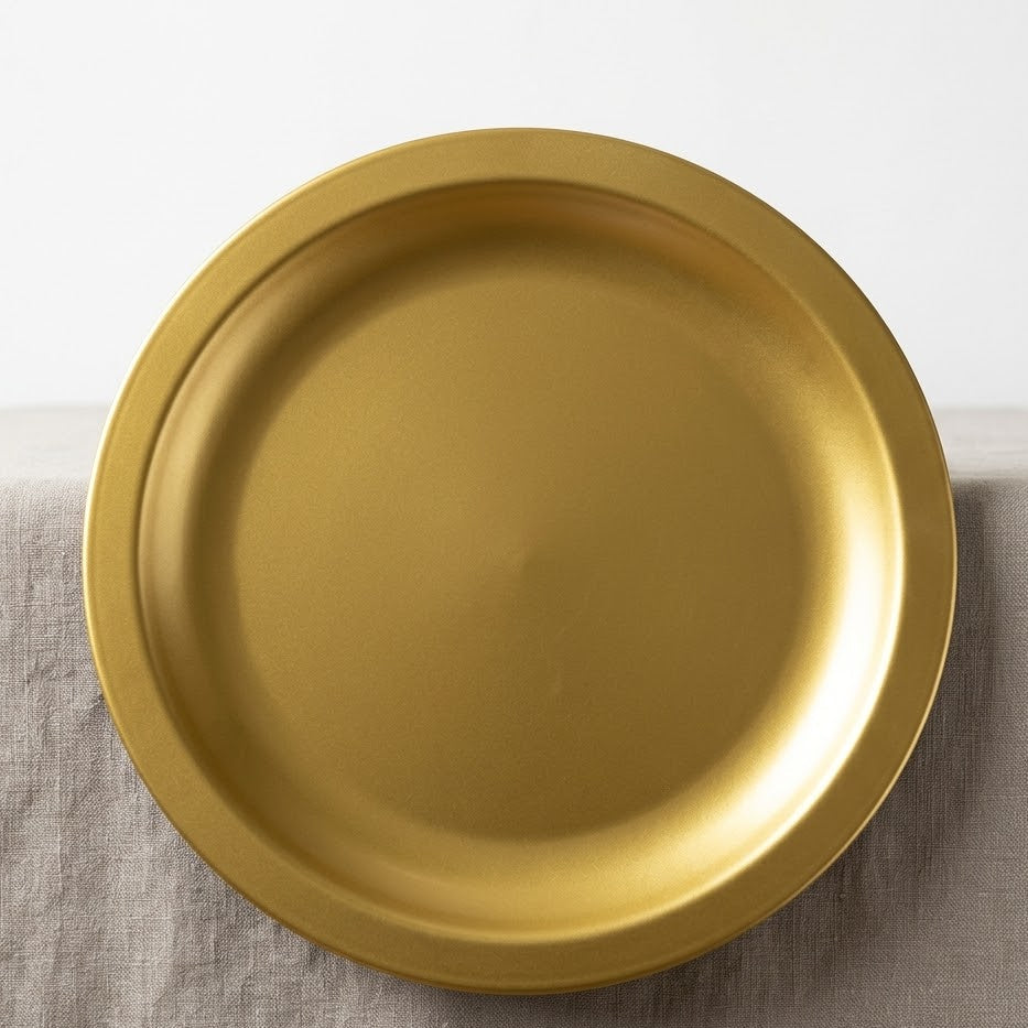 Piatto Dessert Monouso in Plastica Oro 18,5cm – Confezione da 25 pz