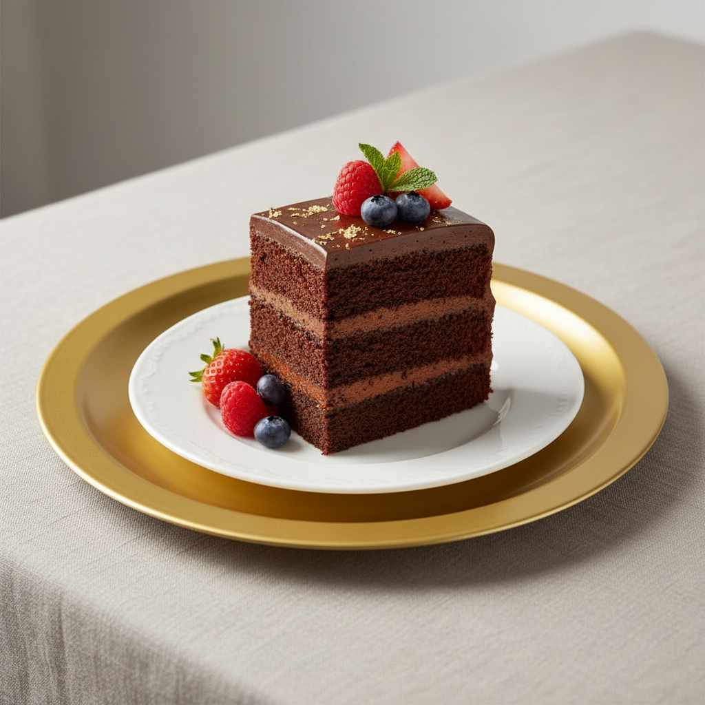 Piatto Dessert Monouso in Plastica Oro 18,5cm – Confezione da 25 pz