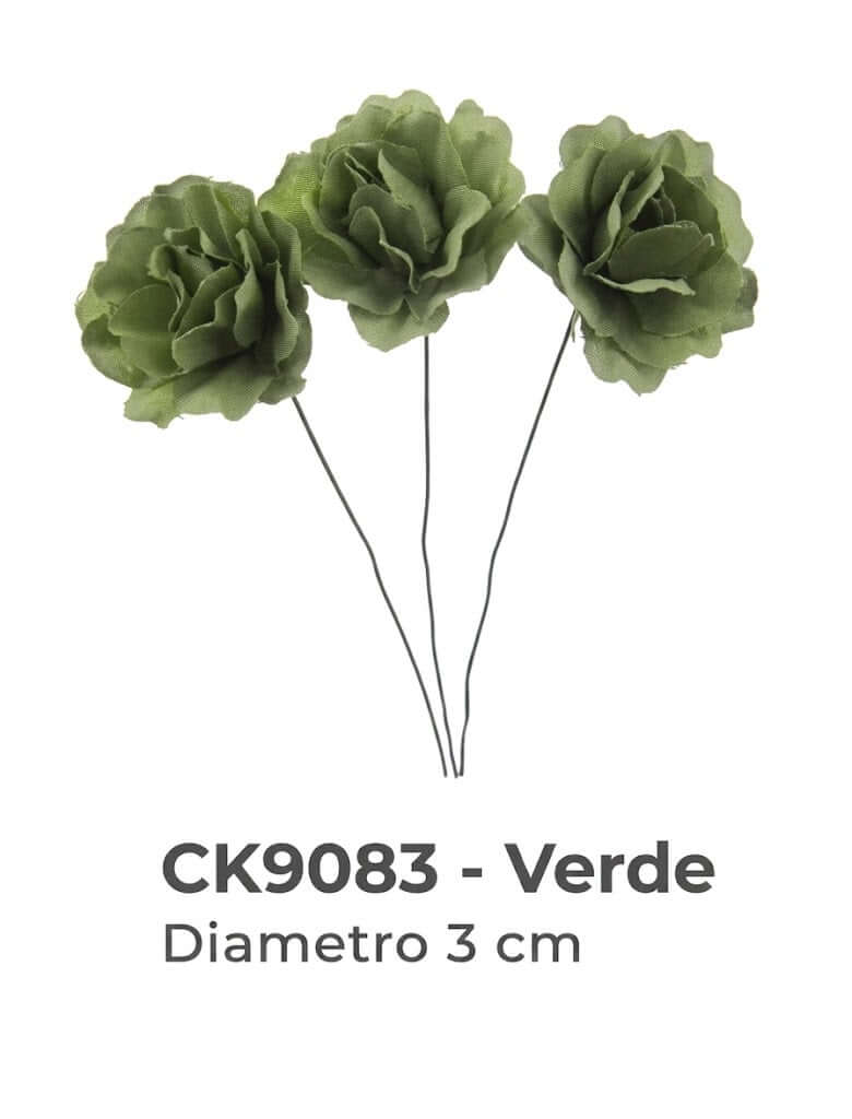 Roselline Artificiali Verdi 6pz