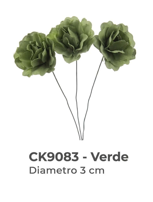 Roselline Artificiali Verdi 6pz