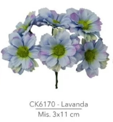 Fiorellino Artificiale Blu Lavanda 3x11 cm - Confezione da 6 Pezzi