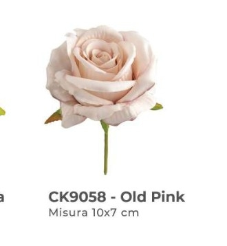 Rosa Media Artificiale Old Pink 10x7 cm - Confezione da 6 Pezzi