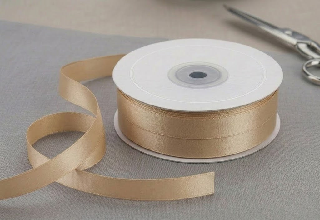 Nastro  Doppio Raso  Beige 15mm x 50mt 