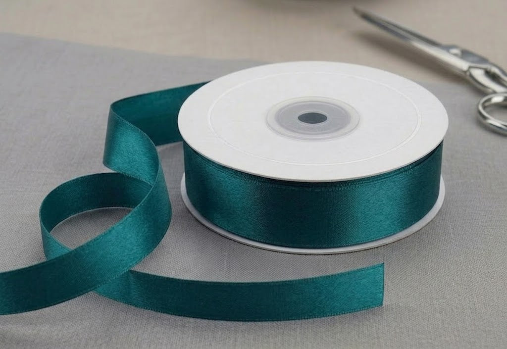 Nastro Doppio Raso Petrolio 25mm x 50mt 