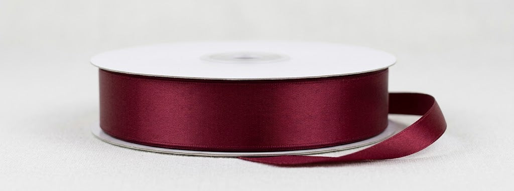 Nastro Doppio Raso Bordeaux 25mm x 50Mt